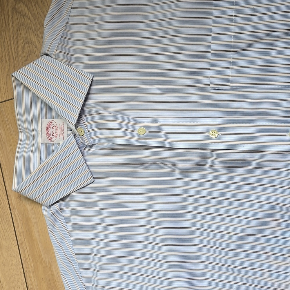 BROOKS BROTHERS Traditional Fit Striped Dress Shirt Sz 15.5  35
